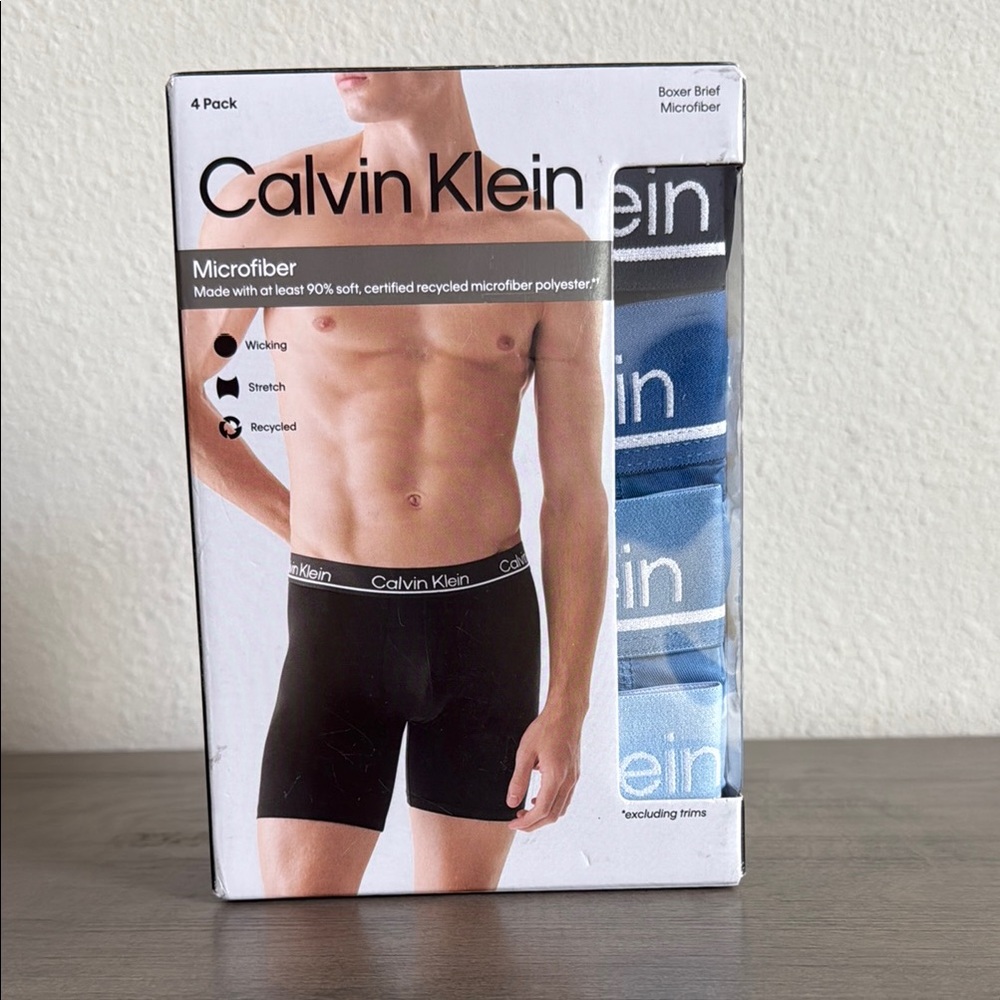 New Calvin Klein Men's Black Boxer Briefs 4-Pack